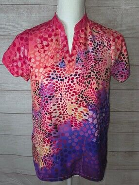 Grey's Anatomy Avery Print Spandex Stretch Scrub Top Size XXS